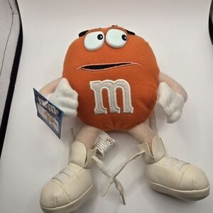 Vintage 1999 Orange M&Ms Orange Plush Toy Fun Friend Hard Tie Shoes Rare New